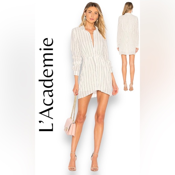 L'Academie Dresses & Skirts - NWT REVOLVE the Brasilia Mini Dress in Black White Stripe
L'Academie